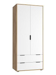 Шкаф платяной Оптима ОП-25 дуб крафт золотой/меренга