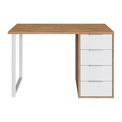 Стол С-410 дуб крафт золотой/меренга (1200х550 белая опора)