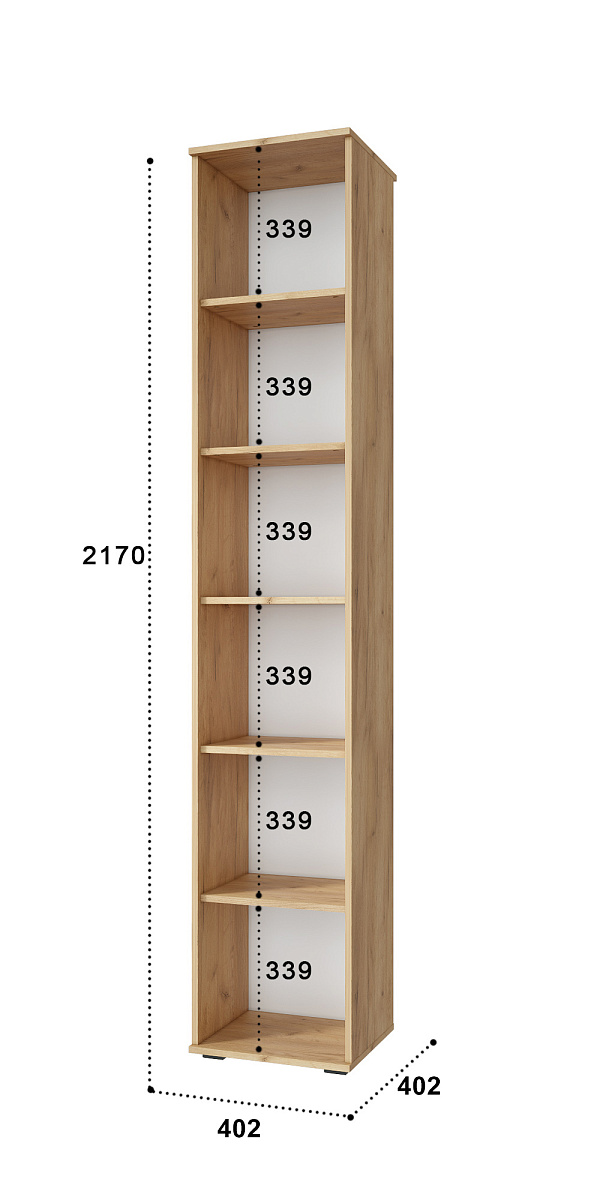 Пенал Эмилия ЭЛ-12К глухой дуб крафт золотой/меренга