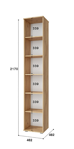 Пенал Эмилия ЭЛ-12К глухой дуб крафт золотой/меренга