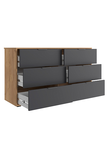 Комод Оптима ОП-16 (1352х426) дуб крафт золотой/графит