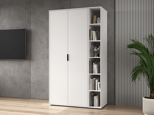 Шкаф для одежды Оптима ОП-01 белый структурный/меренга