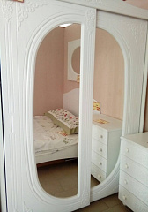 Шкаф-купе с зеркалом Ассоль АС-16 белое дерево