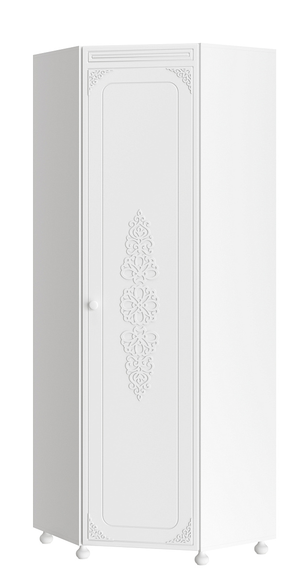 Шкаф угловой Ассоль АС-52К (правый) белое дерево