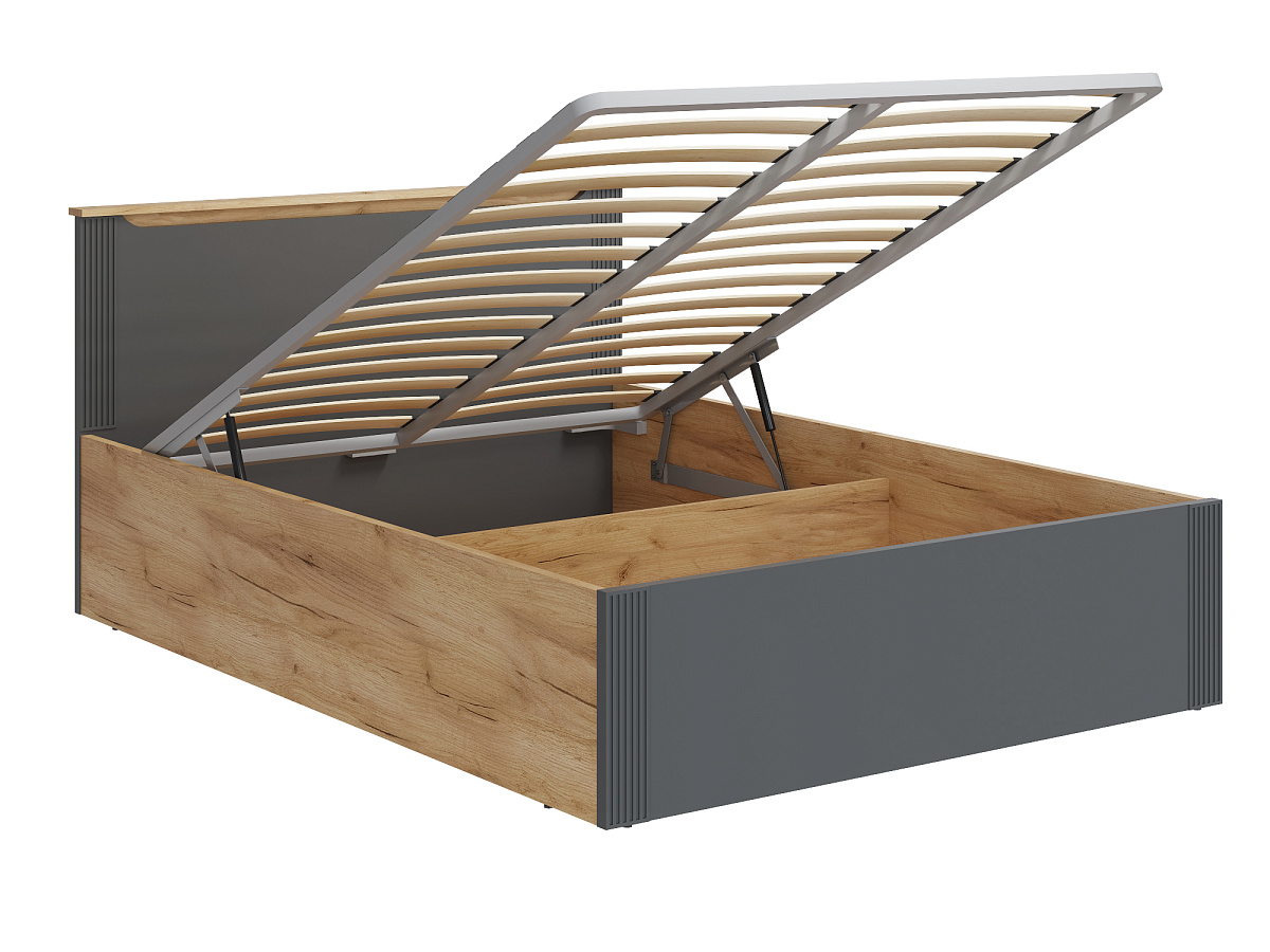 Кровать с ПМ Эмилия ЭЛ-33 (140х200) дуб крафт золотой/графит