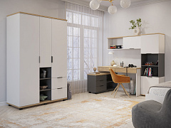 Шкаф комбинированный Скайлайт СЛ-3К блэквуд ячменный/графит/белый/меренга