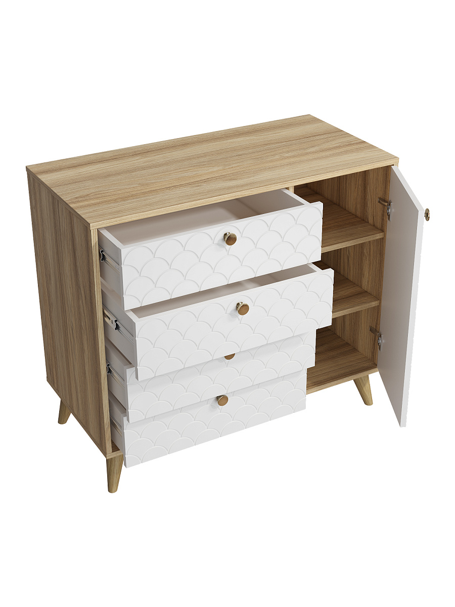 Комод Велламо ВО-11 блэквуд ячменный/бланж