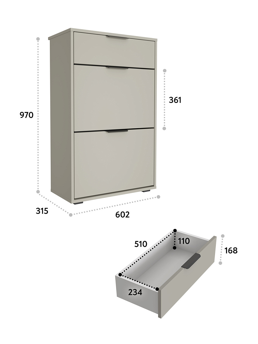 Тумба Оптима ОП-09 глиняный серый/риолит