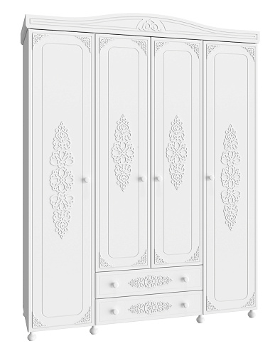 Шкаф четырехдверный Ассоль АС-28 белое дерево
