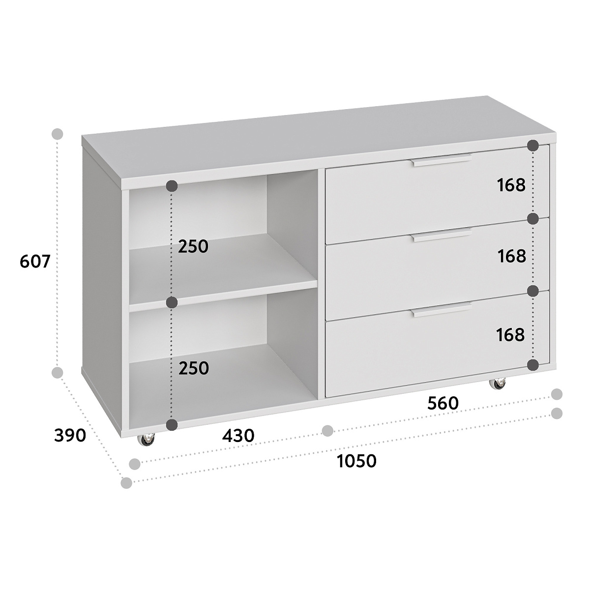 Тумба К-51 белый структурный/меренга