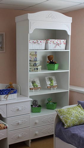 Шкаф-пенал открытый Ассоль АС-3 белое дерево