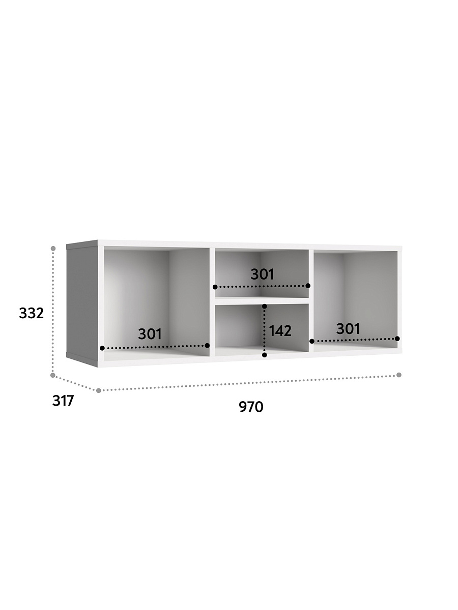 Полка П-02 белый структурный