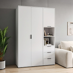 Шкаф для одежды Оптима ОП-01 белый структурный/меренга