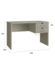 Стол письменный ДримСтар ДС-6 глиняный серый/риолит