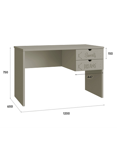 Стол письменный ДримСтар ДС-6 глиняный серый/риолит