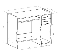 Стол компьютерный С-203 блэквуд сатиновый
