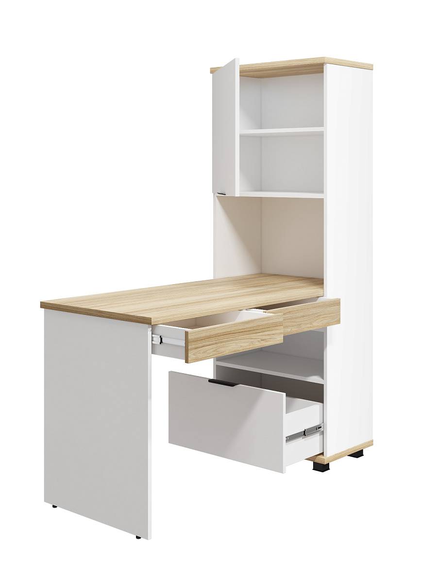 Стол рабочий Скайлайт СЛ-24 блэквуд ячменный/белый/меренга