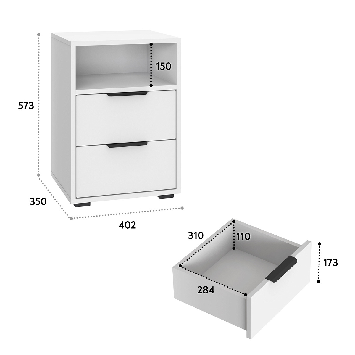 Тумба прикроватная Оптима ОП-07 белый структурный/меренга