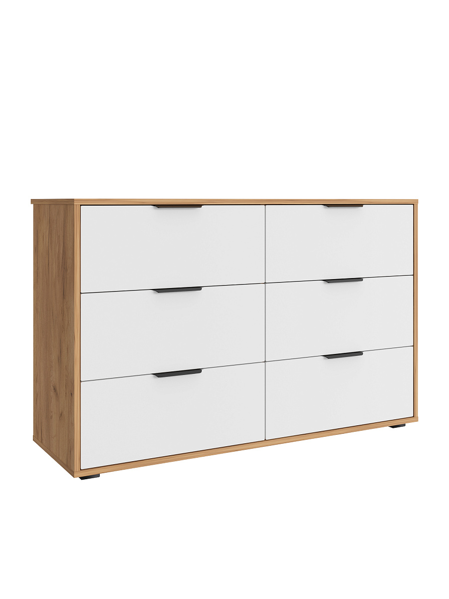 Комод Оптима ОП-15 (1202х426) дуб крафт золотой/меренга