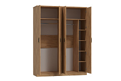 Шкаф четырехдверный для одежды Виктория ВИ-10 дуб крафт золотой
