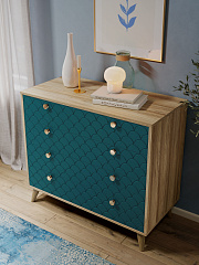 Комод Велламо ВО-12 блэквуд ячменный/морская волна