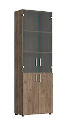 Шкаф со стеклом ОФ-303К дуб крафт табачный