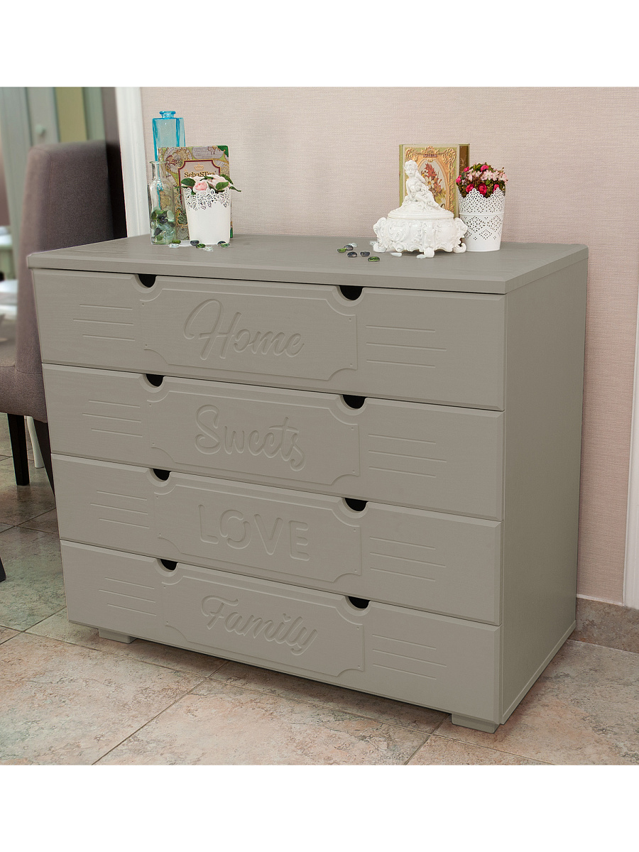 Комод ДримСтар ДС-12 глиняный серый/риолит