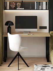 Стол С-600 блэквуд ячменный/каркас черный (1350х600)