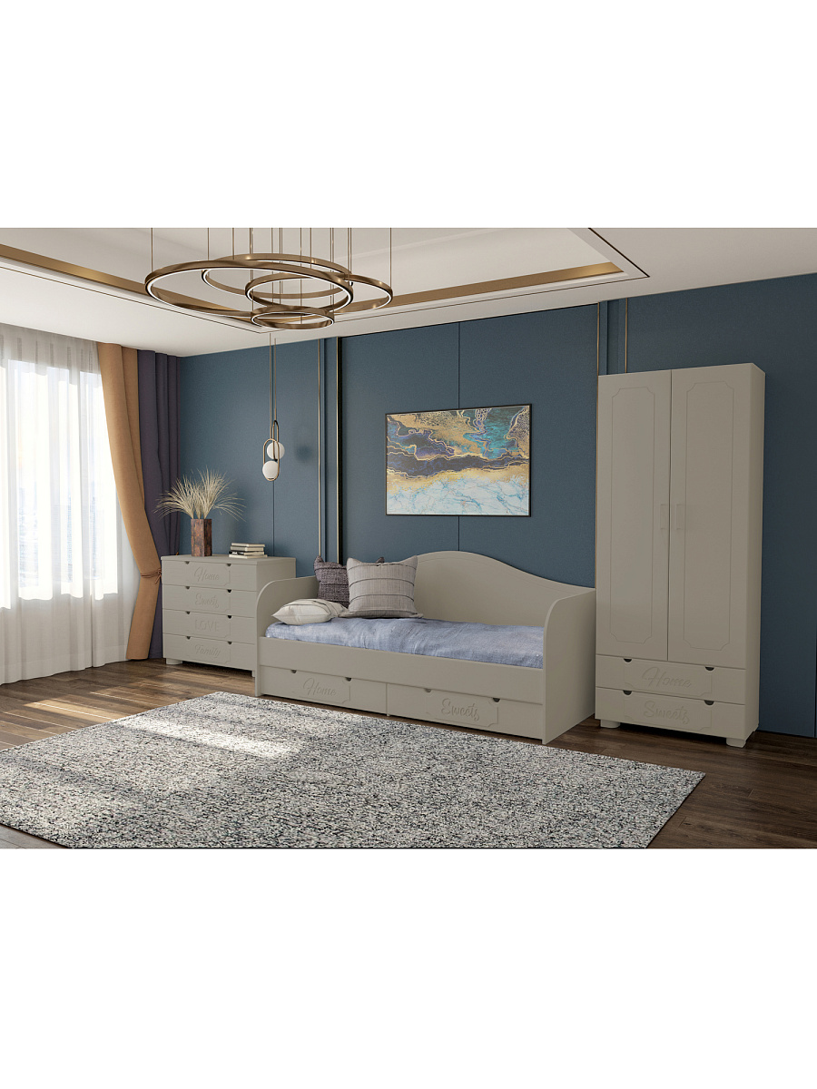 Кровать ДримСтар ДС-51 (800х2000) глиняный серый/риолит