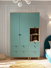 Пенал Велламо ВО-14 блэквуд ячменный/бирюза