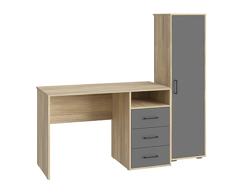 Комплект мебели Оскар ОС-20+ОС-01 блэквуд ячменный/графит