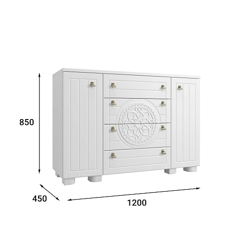 Комод «Монблан» МБ-36К белое дерево