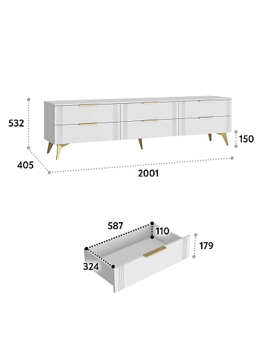 Тумба ТВ Стелла СТ-01 белый бриллиант/бланж