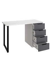 Стол С-400 белый структурный/графит