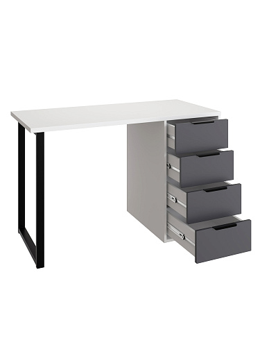 Стол С-400 белый структурный/графит