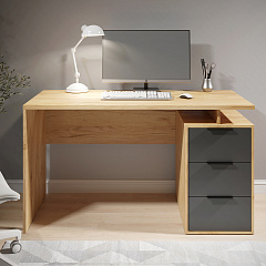 Стол С-407 дуб крафт золотой/графит (1350*600)