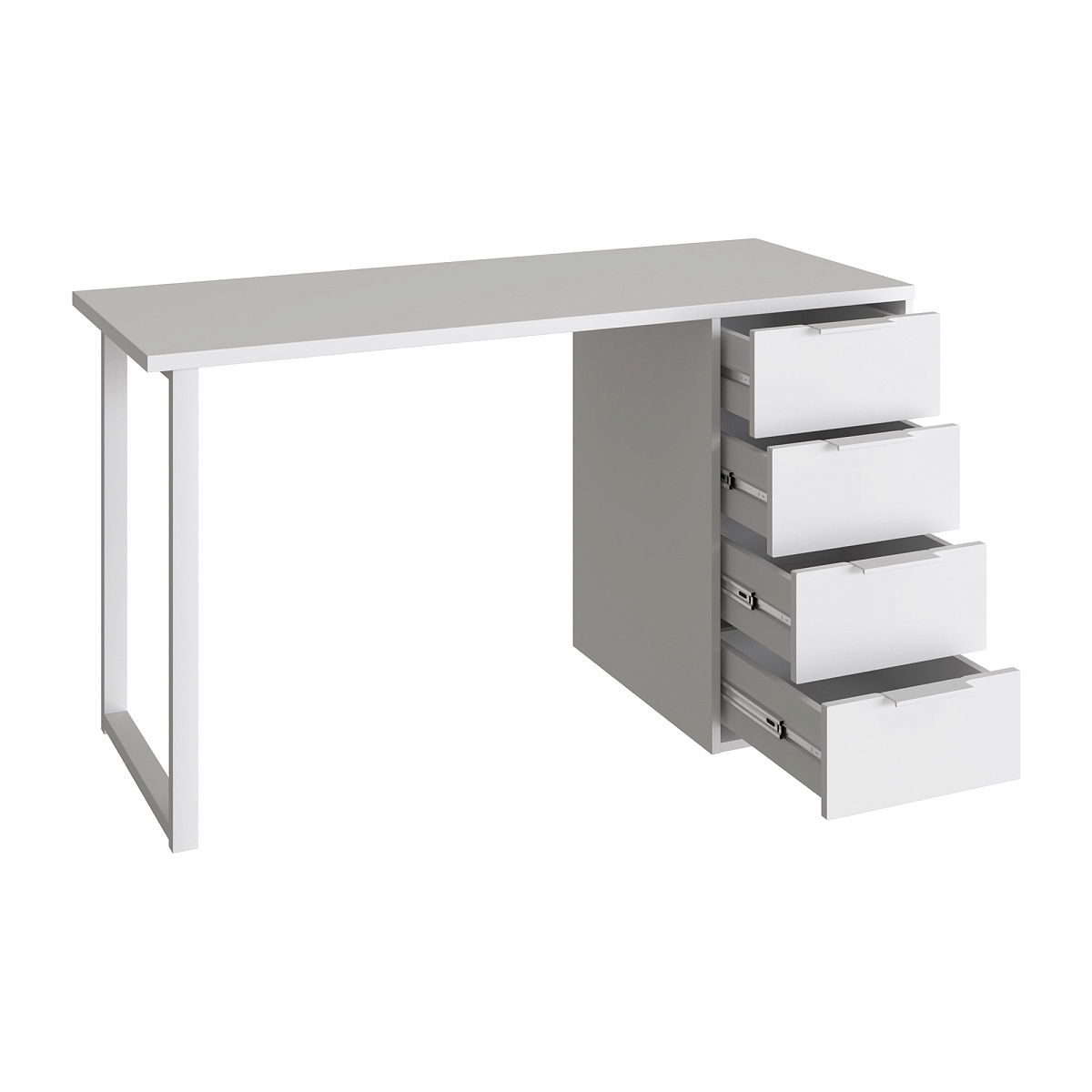 Стол С-412 белый структурный/меренга (1350х550 белая опора)