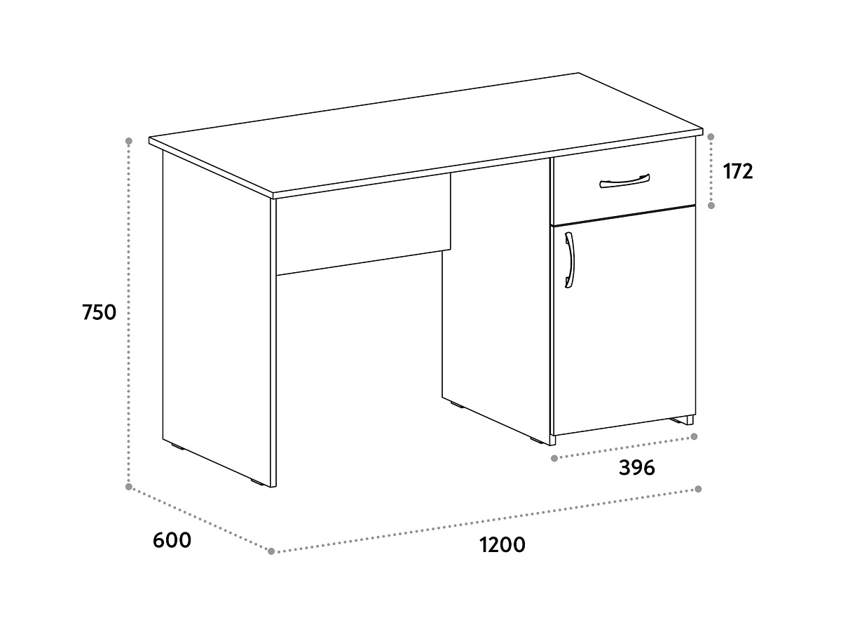 Стол письменный С-113K блэквуд сатиновый