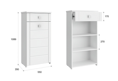 Тумба Изабель ИЗ-56К белое дерево