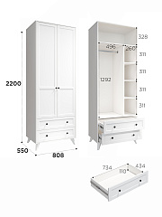 Шкаф Вильям ВМ-11 белый бриллиант/бланж
