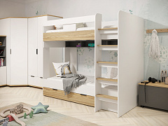 Комплект мебели для детской Скайлайт СЛ-006 блэквуд ячменный/графит/белый/меренга