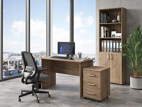 Шкаф-пенал открытый ОФ-301К дуб крафт табачный