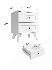 Тумба прикроватная Вильям ВМ-14 белый бриллиант/бланж