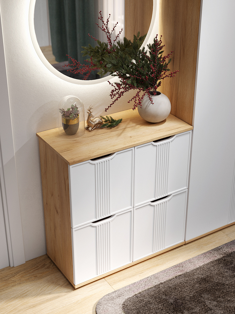 Тумба Эмилия ЭЛ-45 дуб крафт золотой/меренга