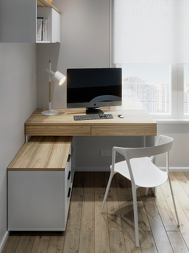 Стол Скайлайт СЛ-21К блэквуд ячменный/белый/меренга