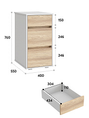 Тумба Оскар ОС-10 белый структурный/блэквуд ячменный