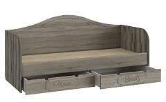 Кровать ДримСтар ДС-51 (800х2000) дуб эвок/дуб сонома темный