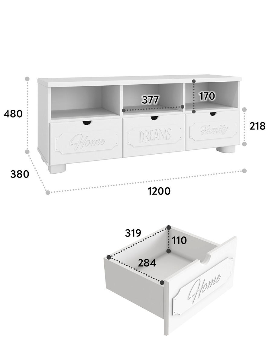 Тумба ДримСтар ДС-16 белое дерево