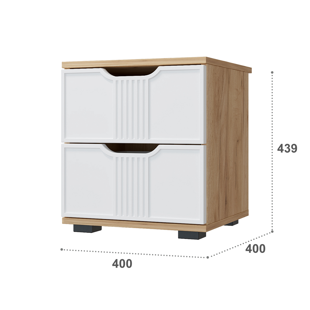 Тумба прикроватная Эмилия ЭЛ-25 дуб крафт золотой/меренга