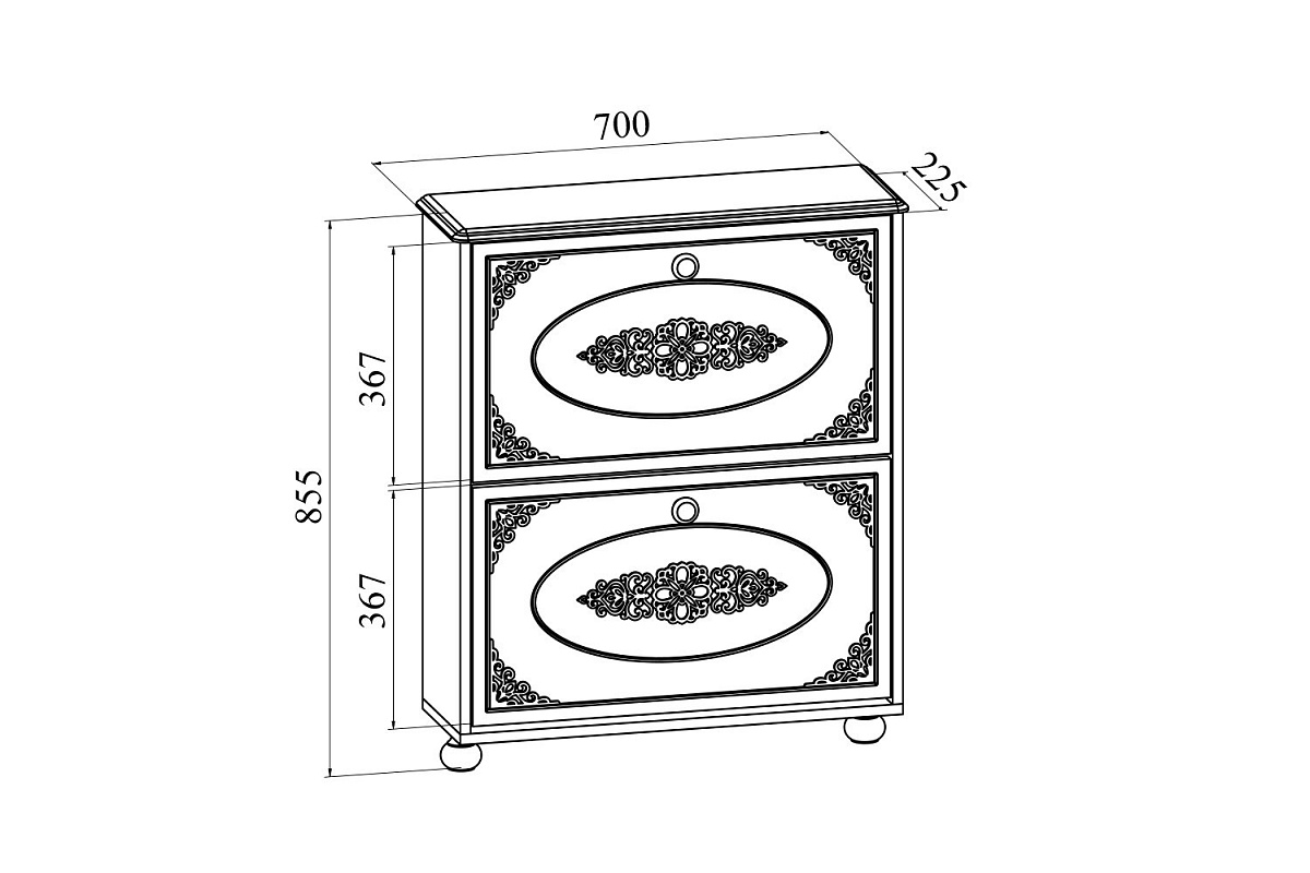 Тумба для обуви (обувница) Ассоль плюс АС-45 ваниль